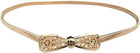 img 4 attached to 🎀 Stylish E-Clover Skinny Stretch Waist Belt: Adorned with Cute Bowknot Metal Buckle for Dresses