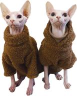 🐾 autumn winter hairless cats thick camel lamb wool sweater - breathable super stretch two-legged cat vest for sphynx, cornish rex, devon rex, peterbald логотип