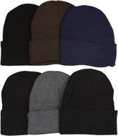 🧢 6-pack of tobeinstyle men's double layered winter warm basic beanies for optimal seo logo