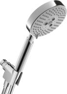 🚿 hansgrohe raindance s easy install 5-inch handheld shower head set: modern 3 spray options, air infusion, quickclean – chrome finish, 2.5 gpm logo