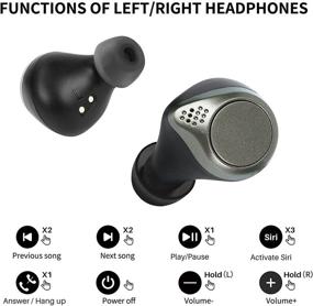 img 2 attached to 🎧 Беспроводные наушники Bluetooth с микрофоном и контролем - настоящие беспроводные стереонаушники для Android/iPhone, спортивные наушники с шумоподавлением - водонепроницаемые IPX6, технология Bluetooth 5.0