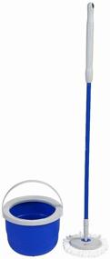 img 3 attached to 🧼 Compact Gray Microfiber Spin Mop & Wringing Bucket Cleaning System - Quickie 2052228