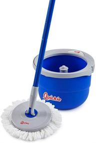 img 4 attached to 🧼 Compact Gray Microfiber Spin Mop & Wringing Bucket Cleaning System - Quickie 2052228