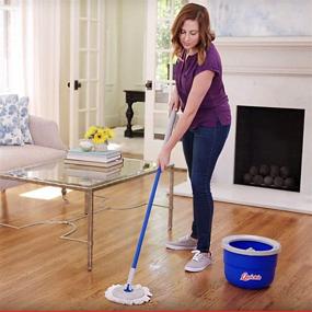 img 1 attached to 🧼 Compact Gray Microfiber Spin Mop & Wringing Bucket Cleaning System - Quickie 2052228