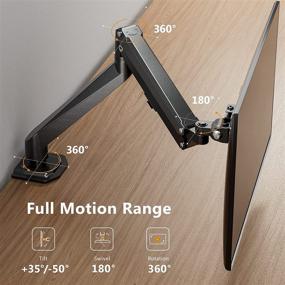 img 2 attached to ErGear Single Monitor Mount Stand - Adjustable Gas Spring Arm Desk Mount with Swivel VESA - C Clamp & Grommet Mounting - Fits Most 17-27 Inch Flat Curved Computer Monitors - Holds up to 14.3lbs