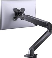 ergear single monitor mount stand - adjustable gas spring arm desk mount with swivel vesa - c clamp & grommet mounting - fits most 17-27 inch flat curved computer monitors - holds up to 14.3lbs logo