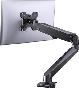 img 4 attached to ErGear Single Monitor Mount Stand - Adjustable Gas Spring Arm Desk Mount with Swivel VESA - C Clamp & Grommet Mounting - Fits Most 17-27 Inch Flat Curved Computer Monitors - Holds up to 14.3lbs