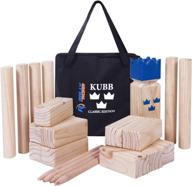 rally and roar kubb yard game set - fun outdoor family games for adults and families – durable blocks with travel bag – ideal for backyards, lawns, and outdoor activities logo