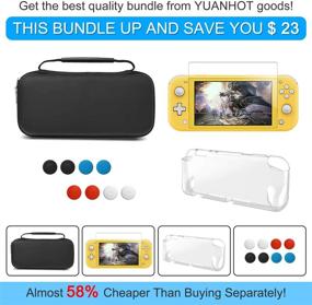 img 3 attached to Switch Lite Accessories Kit: Ultimate Bundle with Carrying Case, TPU Protective Cover, Screen Protector, and Thumb Grips – Black