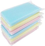 nuvalu multi-purpose mesh net kitchen cleaning dishwash sponge set (12 pack) - assorted colors logo