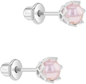 img 3 attached to Hypoallergenic 925 Sterling Silver Toddler Earrings with Secure Screw Back Locking - Safe & Stylish for Babies, Toddlers, Young Girls, and Pre Teens