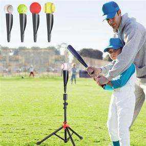 img 3 attached to 🏀 Storgem Batting Baseball Tee Softball: Adjustable Height, Portable Tripod Stand for Hitting Training Practice – Includes Carrying Bag