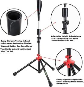 img 2 attached to 🏀 Storgem Batting Baseball Tee Softball: Adjustable Height, Portable Tripod Stand for Hitting Training Practice – Includes Carrying Bag