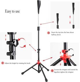 img 1 attached to 🏀 Storgem Batting Baseball Tee Softball: Adjustable Height, Portable Tripod Stand for Hitting Training Practice – Includes Carrying Bag