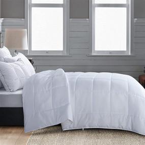 img 2 attached to 🛏️ BYBYME Oversized King Plus All Season Comforter (120” x 120”), White Lightweight Duvet Insert, Down Alternative Comforter with 8 Corner Ties, Tug-of-War-Proof