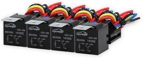 img 4 attached to 🔌 Reliable and Convenient 4 Pack - EPAuto 30/40 AMP Relay Harness Spdt 12V Bosch Style for Efficient Power Distribution