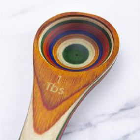 img 2 attached to 🥄 Baltique Marrakesh Collection 2-in-1 Wooden Measuring Spoon Set with Tablespoon and Teaspoon Measurements