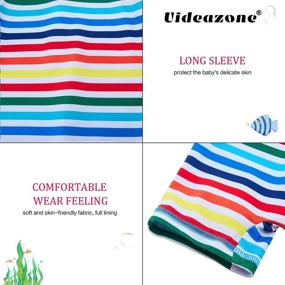 img 1 attached to 👶 uideazone Long Sleeve One Piece Swimsuit Rash Guard with Sun Hat - UPF 50+ Sun Protection for Little Boys, 3-24 Months