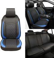 🚗 isfc insurfinsport 5 автомобильные чехлы для сидений - черные и синие кожаные сиденья с отделением для хранения и водонепроницаемым дизайном для седана, внедорожника, грузовика (ford, mazda, chevrolet) логотип