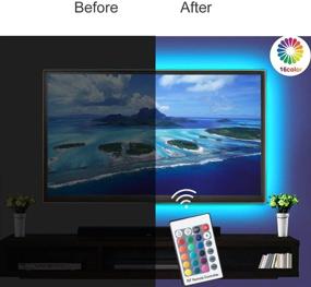 img 3 attached to 🌈 LED TV Backlights, RGB LED Strip Lights, 1M/3.3ft USB-Powered Bias Lighting Kits, LED Strip Lights with RF Remote Controller (16 Colors & 4 Dynamic Modes), LED for HDTV, PC Monitor, and Home Theater