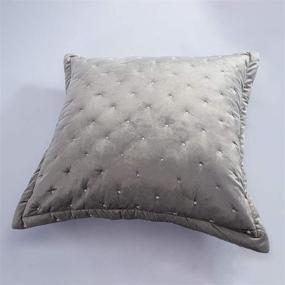 img 3 attached to 🛋️ Enhance Your Space with DriftAway Velvet Euro Shams for Bed, Sofa or Bench - Set of 2 Cushion Covers, 26x26 Inches, Silver Gray