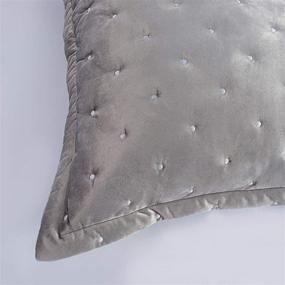 img 2 attached to 🛋️ Enhance Your Space with DriftAway Velvet Euro Shams for Bed, Sofa or Bench - Set of 2 Cushion Covers, 26x26 Inches, Silver Gray