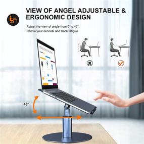 img 1 attached to 🖥️ YoFeW Adjustable Aluminum Laptop Stand - Height Adjustable 360°Rotation Riser for Mac MacBook Pro Air, Lenovo, Dell XPS, HP (10-17") - Gray