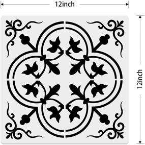 img 3 attached to Enhance Your Artistic Projects with 9Pcs Mandala Stencils 12x12 Inches – Large, Reusable Templates for Floor, Tile, Wall, and Furniture Designs