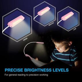 img 1 attached to 📚 Vont Book Light - Rechargeable Reading Light for Bed (60 Hours), Eye-Friendly LEDs, Clip On Lamp - 3 Modes, Warm White (Pink)