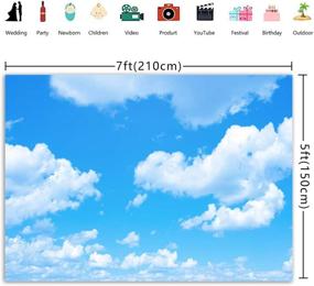 img 1 attached to 📸 GYA 7x5ft Blue Sky White Clouds Photography Backdrop — Sunshine Sky Clouds Theme Photo Booth Wedding Party Decoration Background — Studio Props Vinyl