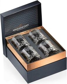 img 4 attached to 🥃 Set of 4 Whiskey Rocks Glasses - 10oz Crystal Old Fashioned Glasses with Elegant Gift Box - Ideal for Scotch, Bourbon, Cognac, and Lowball Glass Cocktails - Premium Whisky Gift