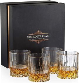 img 2 attached to 🥃 Set of 4 Whiskey Rocks Glasses - 10oz Crystal Old Fashioned Glasses with Elegant Gift Box - Ideal for Scotch, Bourbon, Cognac, and Lowball Glass Cocktails - Premium Whisky Gift