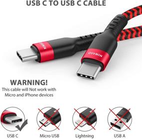 img 3 attached to 🔌 Высокоскоростной USB-C кабель на USB-C 3.0: 6,6 футов быстрой зарядки, 60W PD, совместим с Samsung S20, iPad Pro, Google Pixel, MacBook Air 2020.