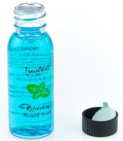 img 1 attached to Convenient TRAVELWELL Individually Wrapped Hotel Toiletries: Disposable Outlast Mouthwash, Long Lasting Mint Flavor - Travel Size - 1 Fl Ounce - 288 Bottles per Case