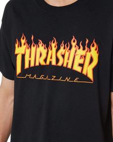 img 1 attached to 🔥 Unleash the Heat with Thrasher Flame T-Shirt - Small Heather Edition