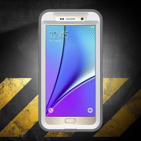 img 2 attached to 📱 Чехол Armor Series ToughBox для Galaxy Note 5 - Прочный, ударопрочный с защитным экраном и клипсой на пояс (серый/белый)