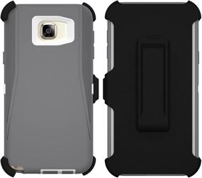 img 4 attached to 📱 Galaxy Note 5 ToughBox Armor Series Case - Shock Proof with Screen Protector and Belt Clip (Gray/White)