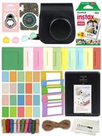 📸 enhance your fujifilm instax mini 11 experience with deluxe 8 in 1 accessory bundle kit: case, album, stickers, frames, and microfiber cloth in charcoal grey logo