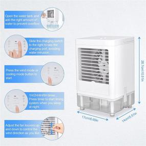 img 3 attached to TAECCL Portable Air Conditioner Evaporative Air Cooler: Timer, Humidifier, Misting Fan, Rechargeable Cooling Fan - Ideal for Room, Office