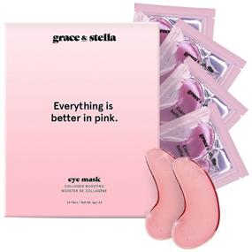img 4 attached to 24 Pairs of Pink Gel Under-Eye Patches by grace and stella - Vegan, Cruelty-Free Self Care to Reduce Dark Circles, Puffy Eyes, Undereye Bags, and Wrinkles