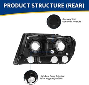 img 2 attached to Улучшите свой Jeep Grand Cherokee с фарой проектора AUTOSAVER88 OE для четкого видения и стильного внешнего вида.