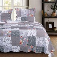 🛏️ giulia king quilt set in gray by barefoot bungalow logo