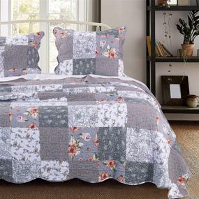 img 4 attached to 🛏️ Giulia King Quilt Set in Gray by Barefoot Bungalow