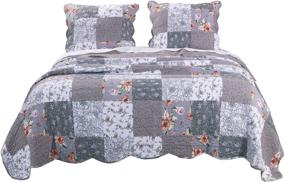 img 1 attached to 🛏️ Giulia King Quilt Set in Gray by Barefoot Bungalow