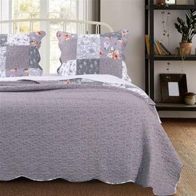 img 3 attached to 🛏️ Giulia King Quilt Set in Gray by Barefoot Bungalow