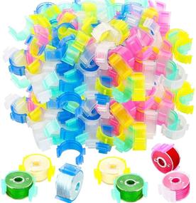 img 4 attached to WUWEOT 100 Pack Bobbin Holder - Colorful Sewing Bobbin Clamp Clips to Prevent Thread Tails from Unwinding - No Loose Ends or Thread Tails (5 Colors)