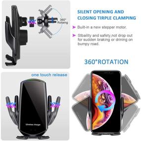 img 1 attached to Wireless Charging Auto Clamping Compatible 11ProMax Car Electronics & Accessories for Car Electronics Accessories