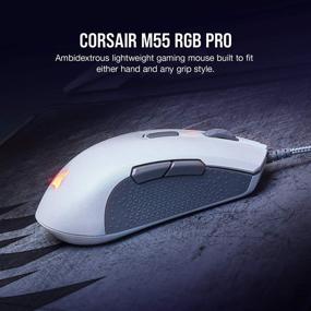 img 3 attached to 🐭 Corsair M55 RGB Pro: Ambidextrous Multi-Grip Gaming Mouse with 12,400 DPI Sensor, 8 Programmable Buttons - White