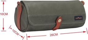 img 1 attached to 🚲 TOURBON Waxed Canvas Bike Top Tube Bag with Handlebar Basket