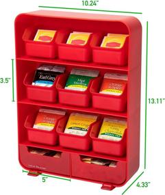 img 2 attached to ☕️ Red Mind Reader Tea Bag Holder and Condiment Organizer – 9 Removable Drawers